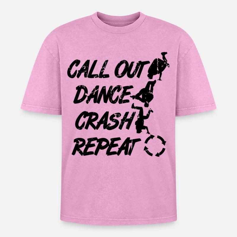 Appel Danse Crash Répéter - T-shirt Premium unisexe oversize acid-washed - rose délavé acide
