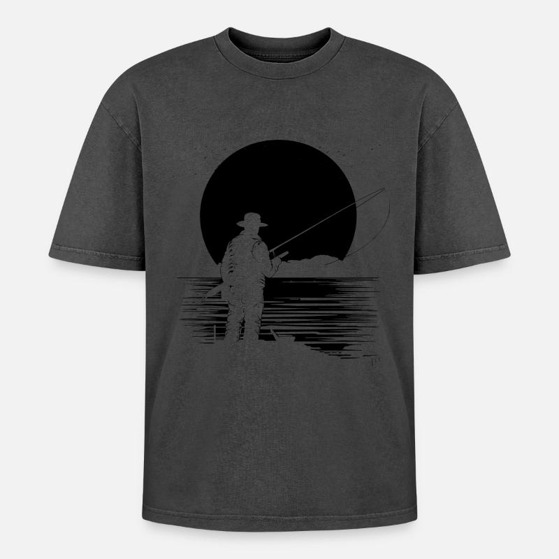 Angling - Oversized Unisex Premium Acid-Washed T-Shirt - acid washed pink