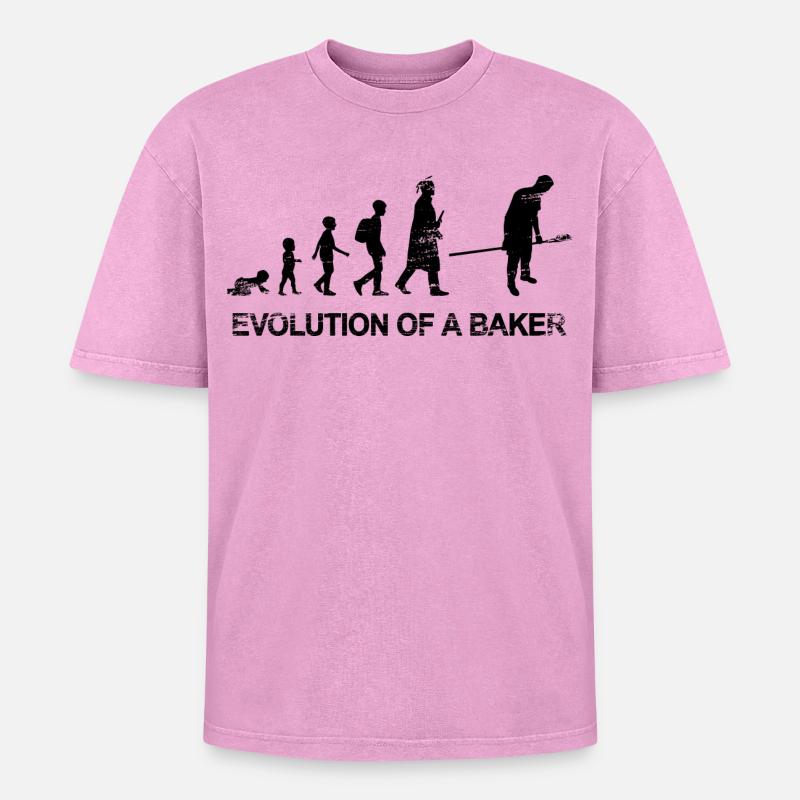 Development from child to baker - Oversized Unisex Premium Acid-Washed T-Shirt - acid washed pink