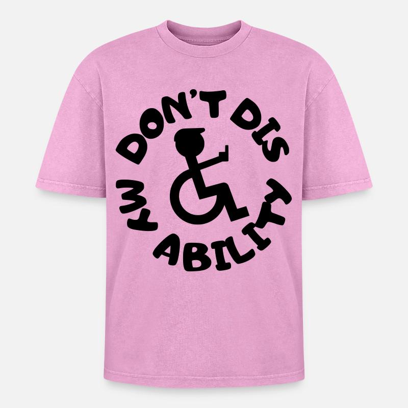 Don't deny my disability # - Oversized Unisex Premium Acid-Washed T-Shirt - acid washed pink