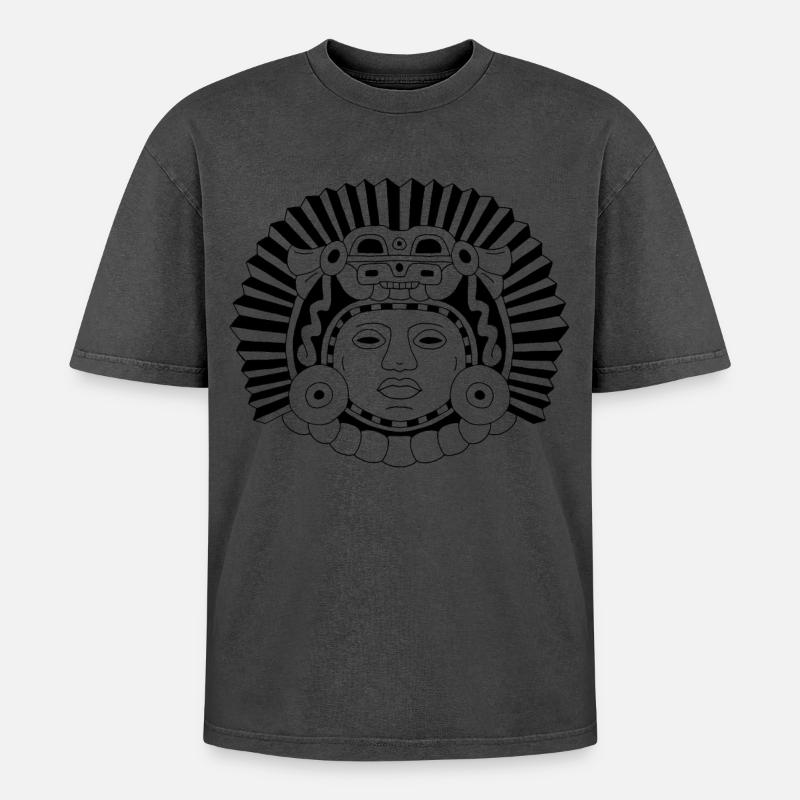 Aztec Dragon King - Oversized Unisex Premium Acid-Washed T-Shirt - acid washed pink