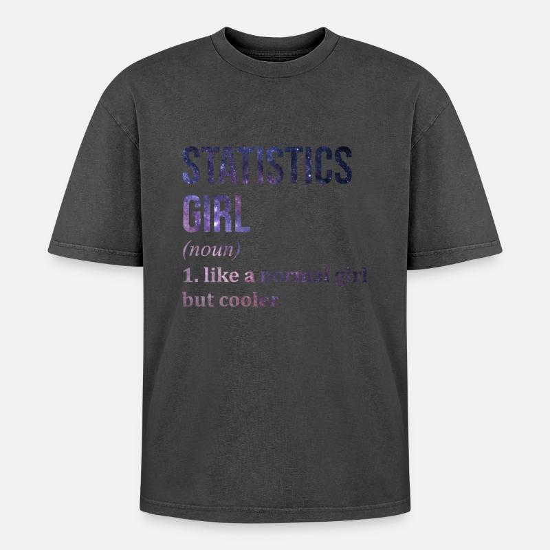 statistica - T-shirt unisex oversize Premium acid-washed - rosa lavaggio acido