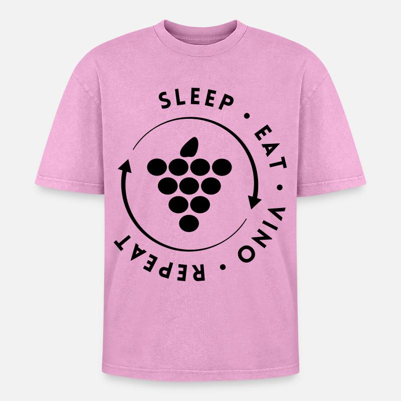 Wine carousel - Oversized Unisex Premium Acid-Washed T-Shirt - acid washed pink