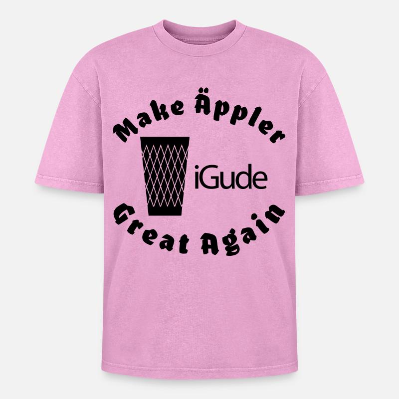 iGude Geripptes Great Again - Oversized Unisex Premium Acid-Washed T-Shirt - Pink Acid Wash