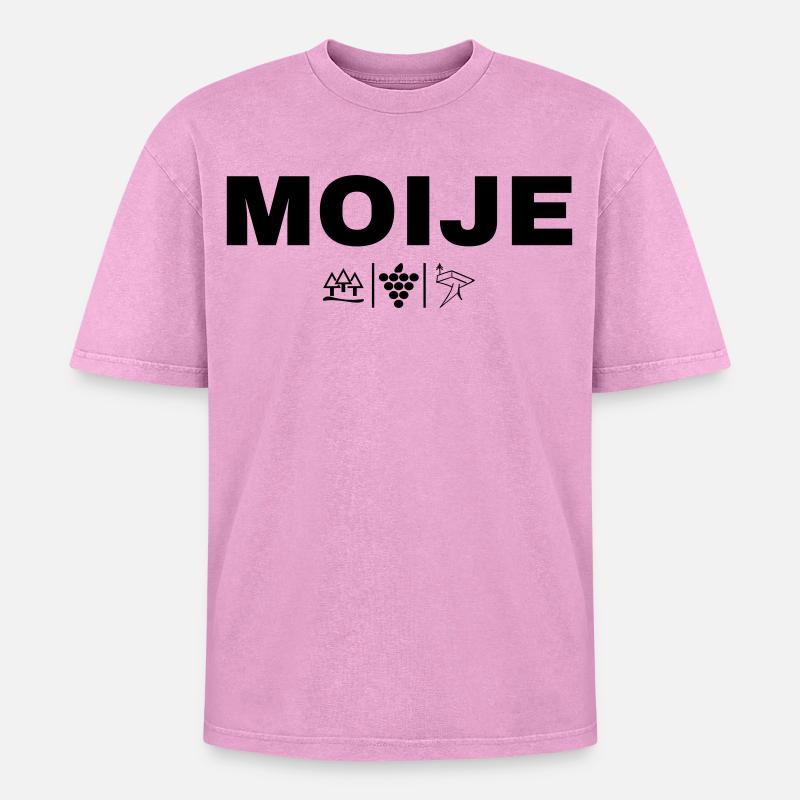 MOIJE - Oversized Unisex Premium Acid-Washed T-Shirt - acid washed pink
