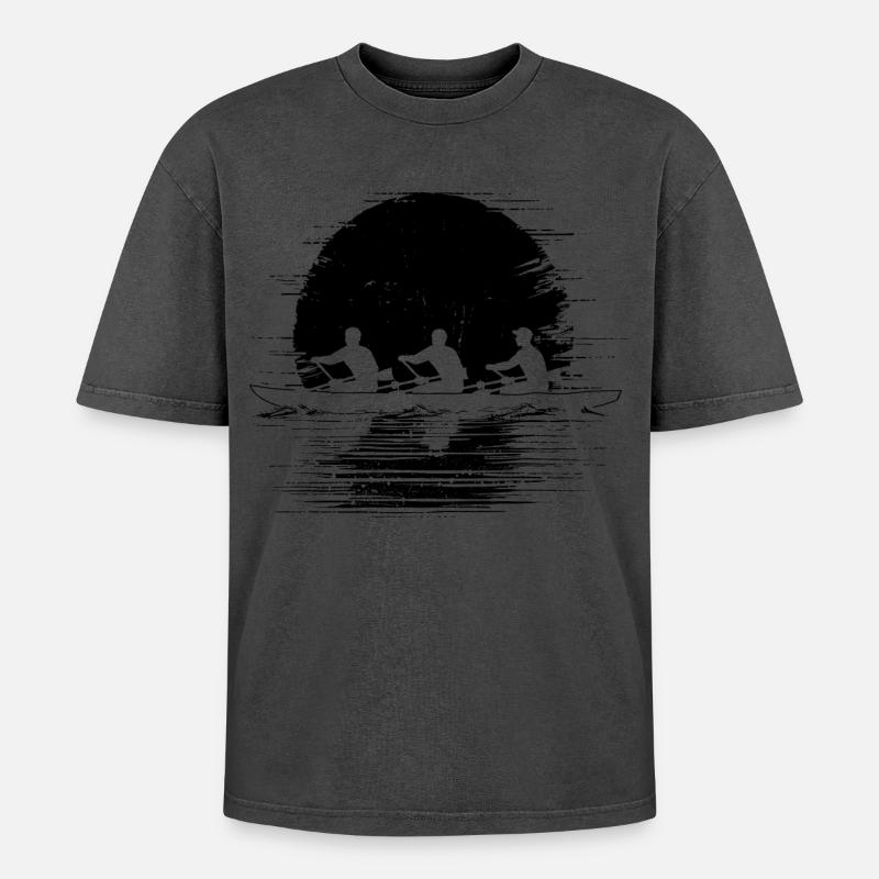 Rowing team - Oversized Unisex Premium Acid-Washed T-Shirt - acid washed pink