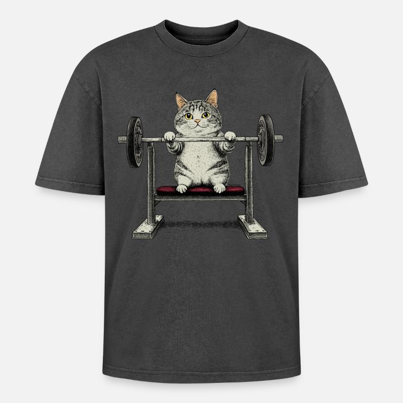 Ajustement Cat - T-shirt Premium unisexe oversize acid-washed - undefined