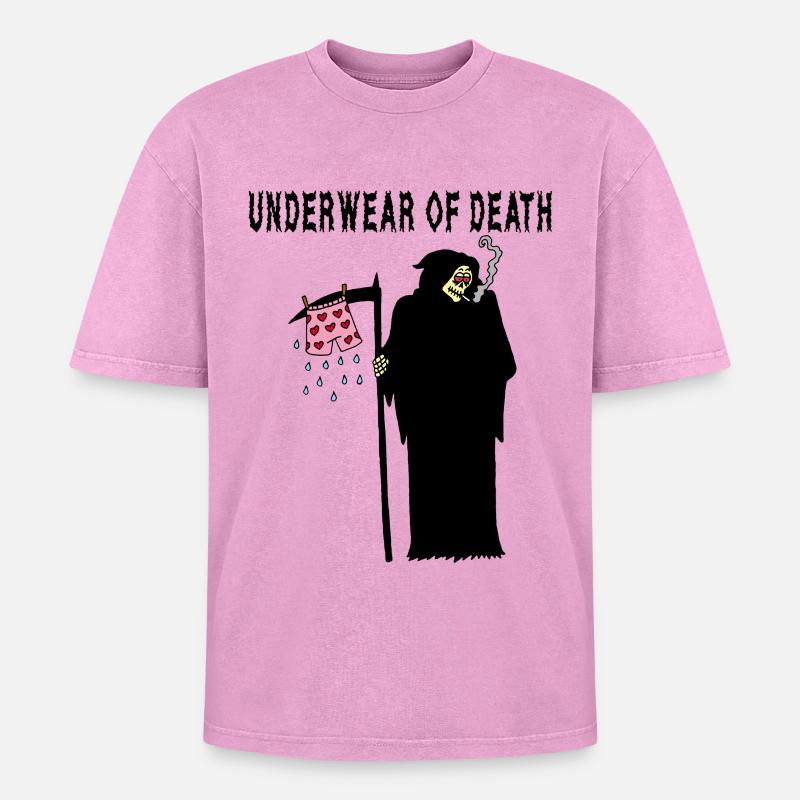 Die Unterhose des Todes - Oversized Unisex Premium Acid-Washed T-Shirt - Pink Acid Wash