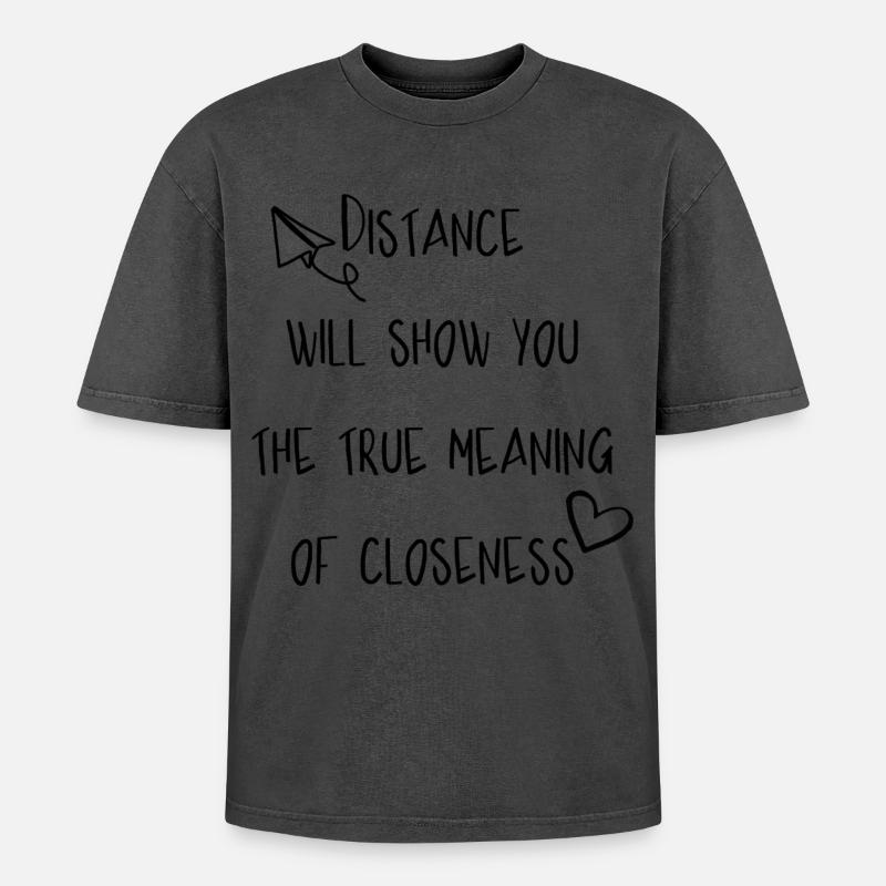 Entfernung und Nähe - Oversized Unisex Premium Acid-Washed T-Shirt - undefined