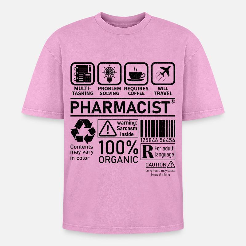 Pharmacist multi tasking problem solving - Oversized Unisex Premium Acid-Washed T-Shirt - Pink Acid Wash