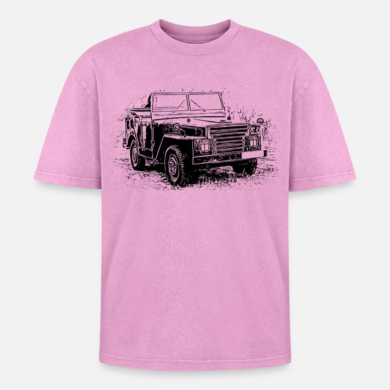 Eastern classics on wheels - Oversized Unisex Premium Acid-Washed T-Shirt - acid washed pink