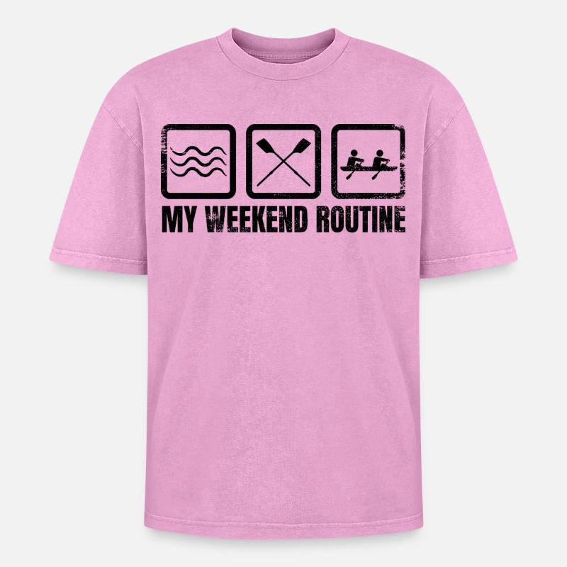 Ma routine du week-end - T-shirt Premium unisexe oversize acid-washed - rose délavé acide