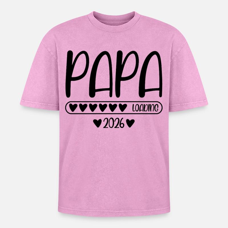 Papa 2026 loading - Oversized Unisex Premium Acid-Washed T-Shirt - Pink Acid Wash