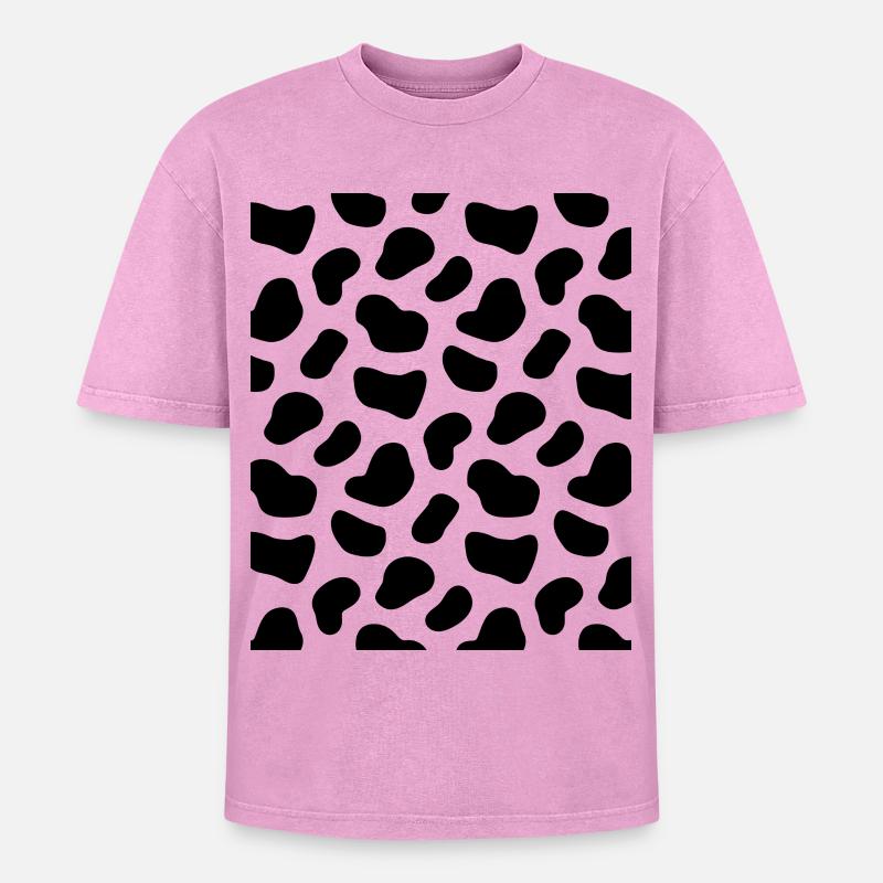 Dalmatian Pattern - Oversized Unisex Premium Acid-Washed T-Shirt - acid washed pink