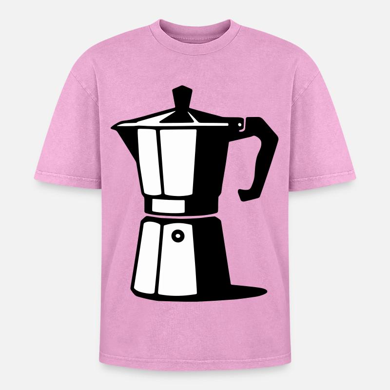 Espresso pot - Oversized Unisex Premium Acid-Washed T-Shirt - acid washed pink
