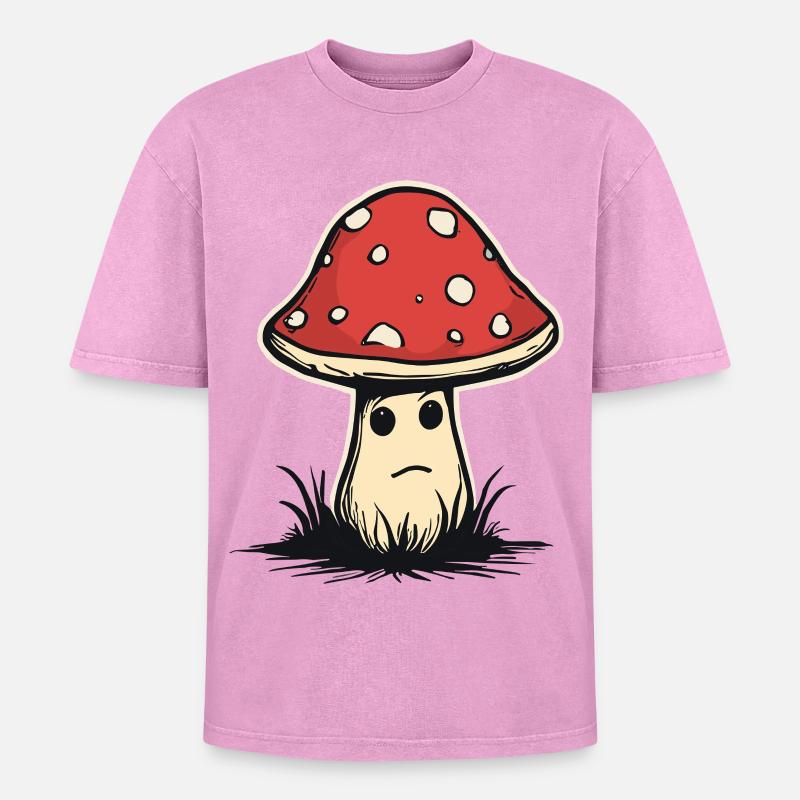 Sweet toadstool - Oversized Unisex Premium Acid-Washed T-Shirt - acid washed pink