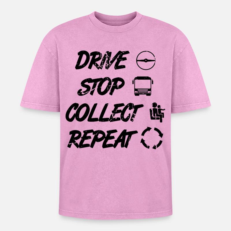 Bus Driver Schedule - Oversized Unisex Premium Acid-Washed T-Shirt - acid washed pink