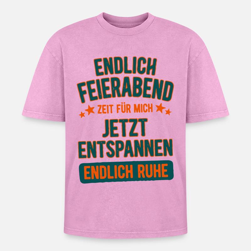 Finally closing time, now relaxing, weekend - Oversized Unisex Premium Acid-Washed T-Shirt - acid washed pink