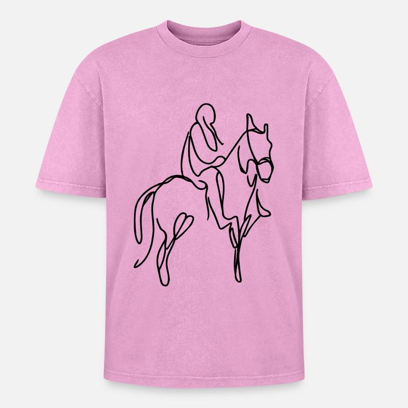 Tab Drawing - Oversized Unisex Premium Acid-Washed T-Shirt - acid washed pink