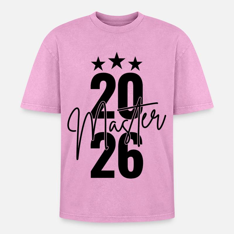 Master 2026 - Oversized Unisex Premium Acid-Washed T-Shirt - acid washed pink