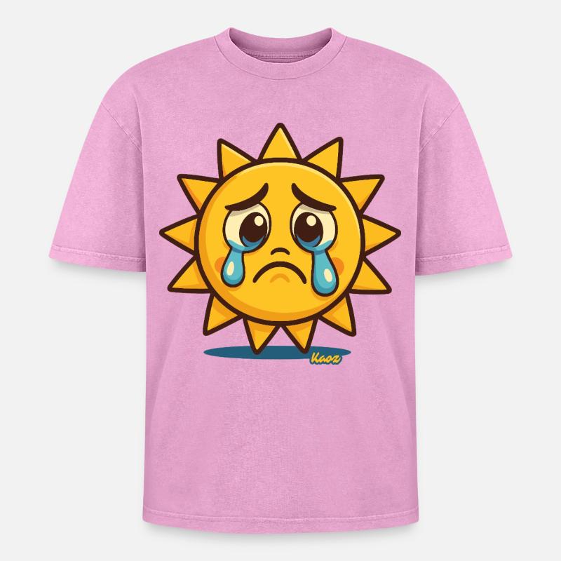 Weeping suns - Oversized Unisex Premium Acid-Washed T-Shirt - acid washed pink