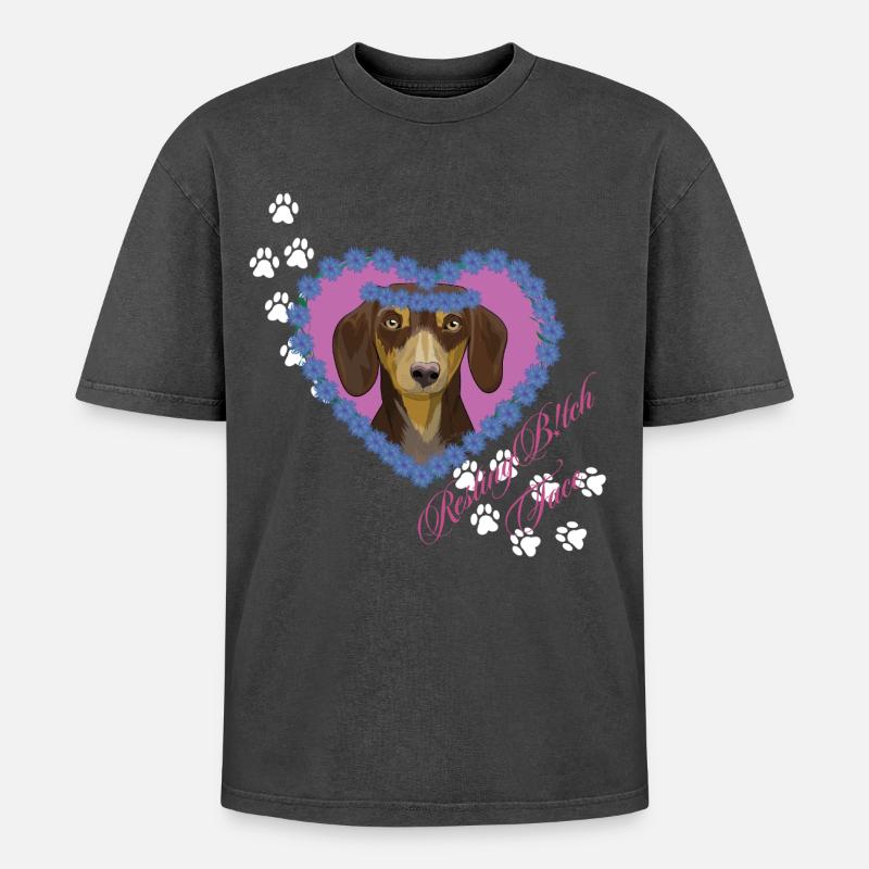 Ruhende B!tch Gesicht Weenie - Oversized Unisex Premium Acid-Washed T-Shirt - Pink Acid Wash