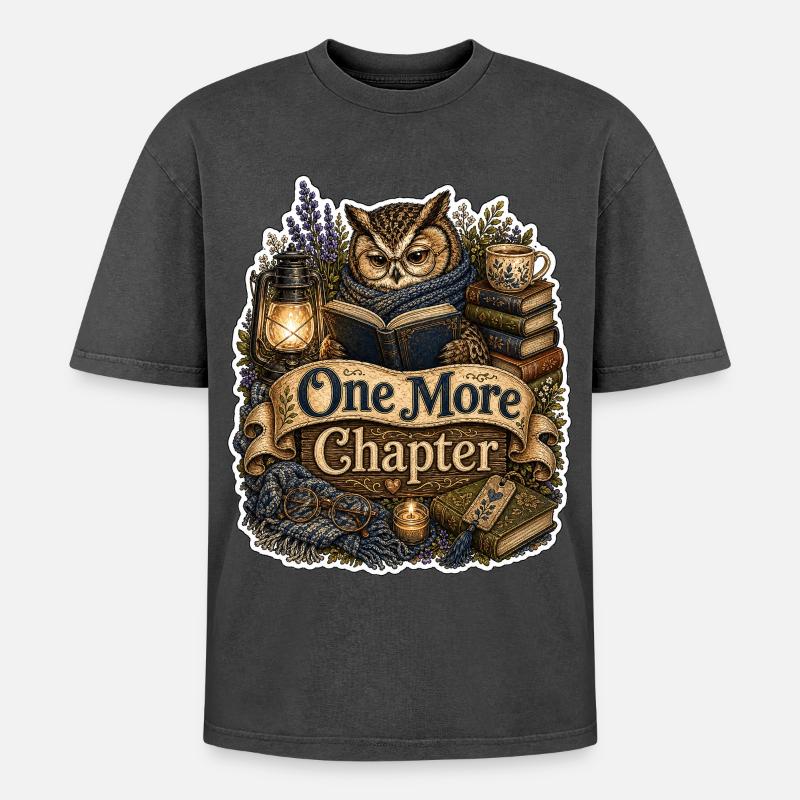 One More Chapter - Oversized Unisex Premium Acid-Washed T-Shirt - undefined