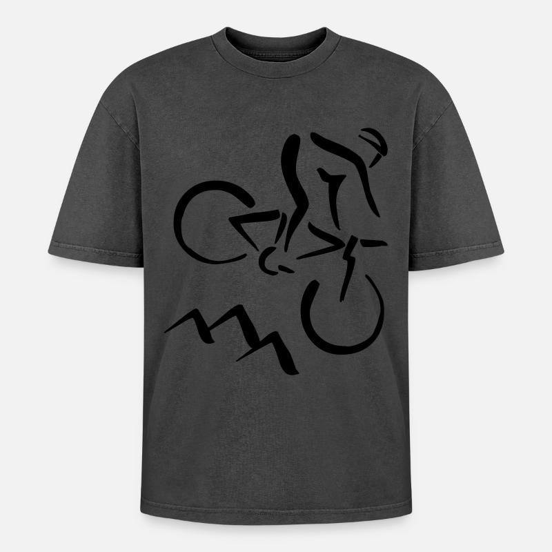 Mountainbiker - Oversized Unisex Premium Acid-Washed T-Shirt - undefined