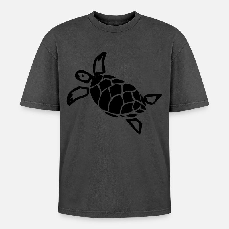 Schildkröte - Oversized Unisex Premium Acid-Washed T-Shirt - undefined