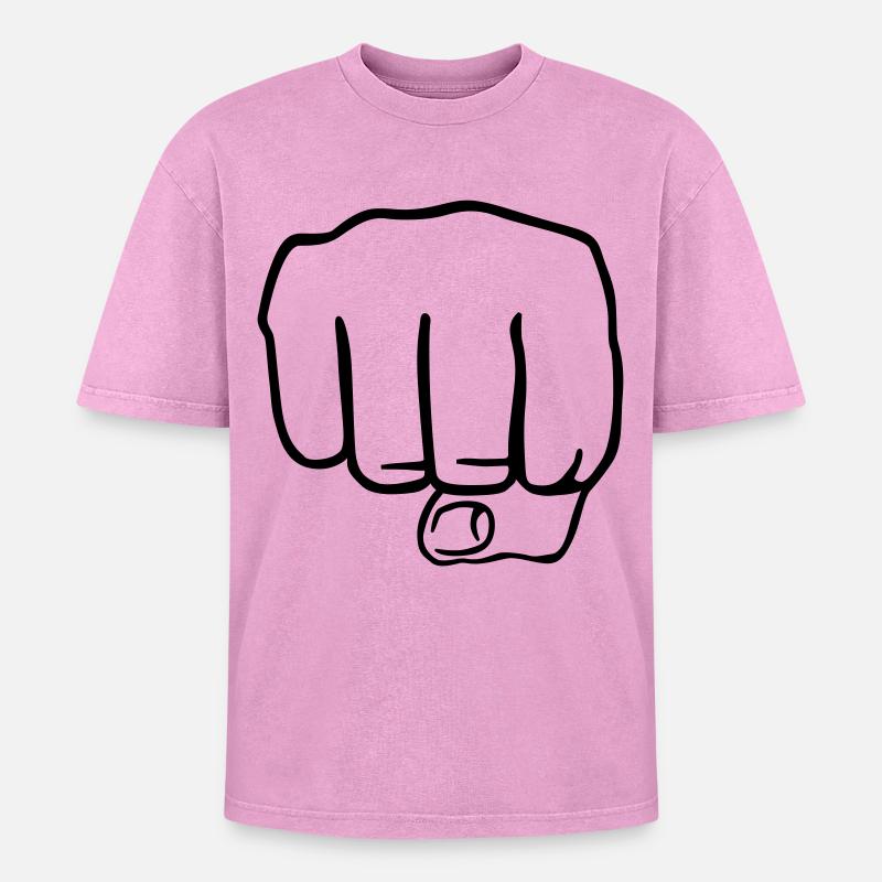 Faust - Oversized Unisex Premium Acid-Washed T-Shirt - Pink Acid Wash