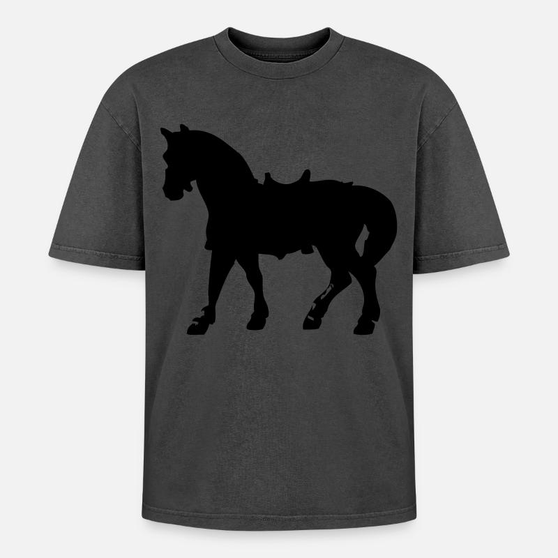 Pferd - Oversized Unisex Premium Acid-Washed T-Shirt - undefined