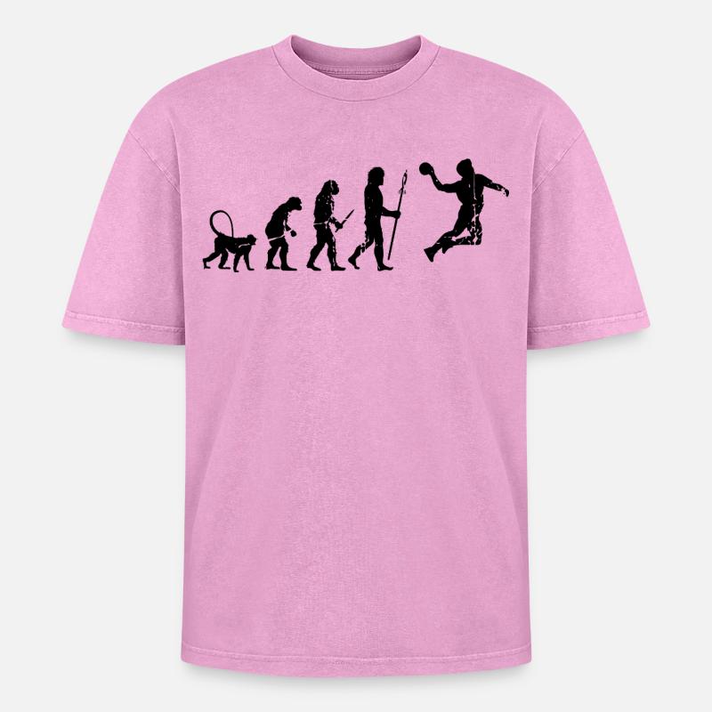 Drôle de handballeur Evolution - T-shirt Premium unisexe oversize acid-washed - rose délavé acide