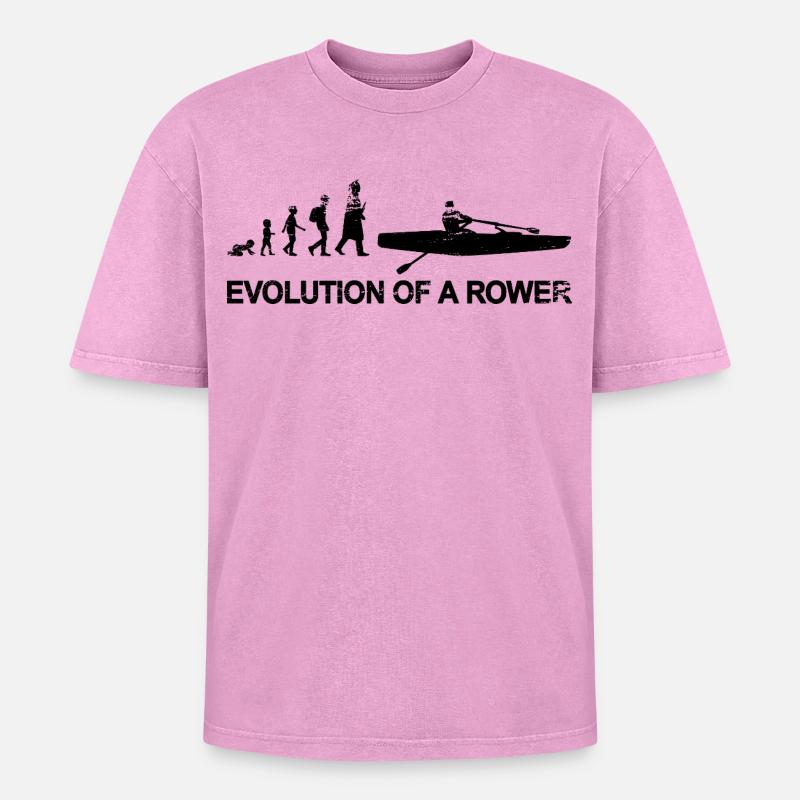 Ruderer Evolution - Oversized Unisex Premium Acid-Washed T-Shirt - Pink Acid Wash