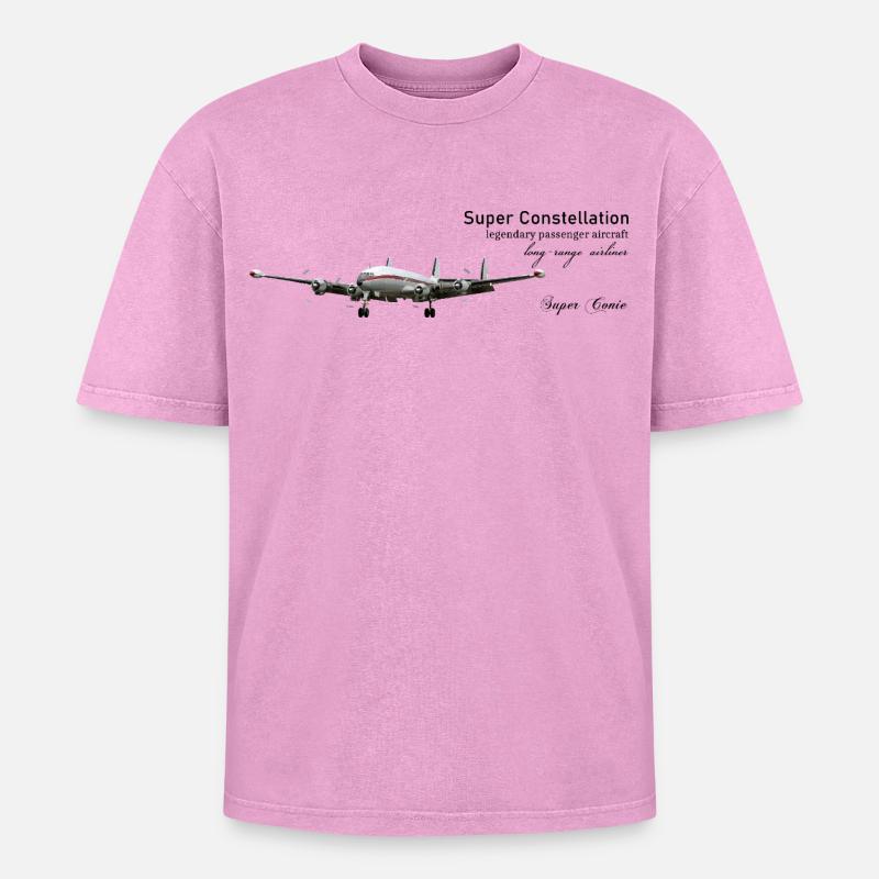Super Constellation - Oversized Unisex Premium Acid-Washed T-Shirt - Pink Acid Wash