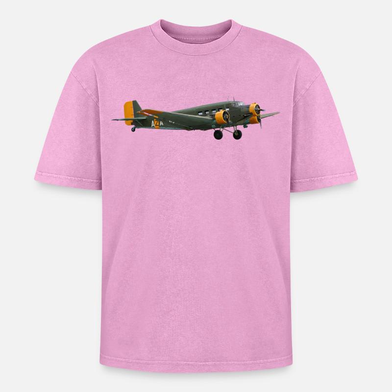 Ju 52 - T-shirt Premium unisexe oversize acid-washed - rose délavé acide