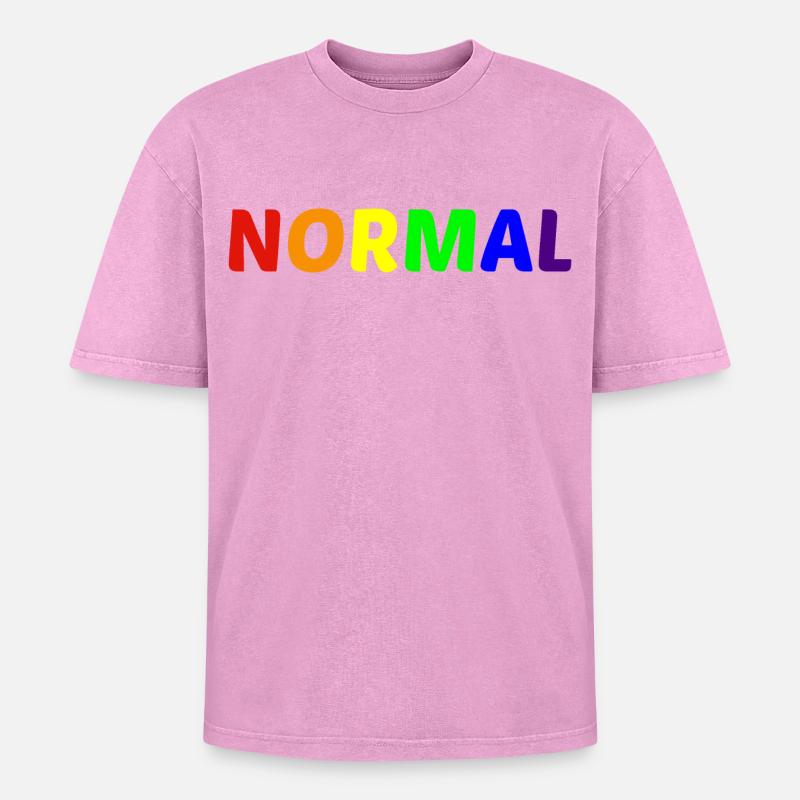 NORMAL - Oversized Unisex Premium Acid-Washed T-Shirt - Pink Acid Wash
