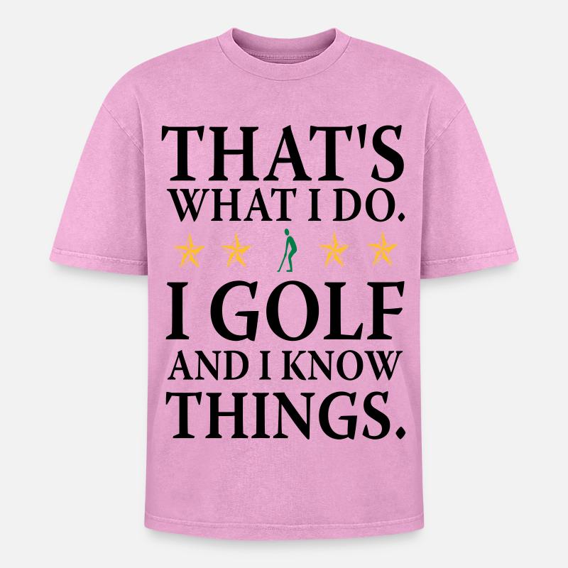 Ich do Golf - Oversized Unisex Premium Acid-Washed T-Shirt - acid washed pink