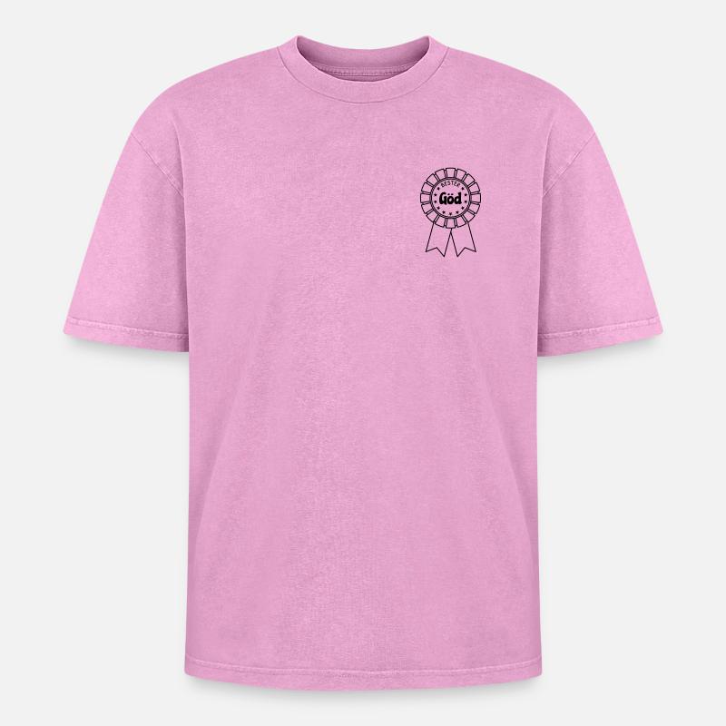 Bester Göd - Oversized Unisex Premium Acid-Washed T-Shirt - Pink Acid Wash