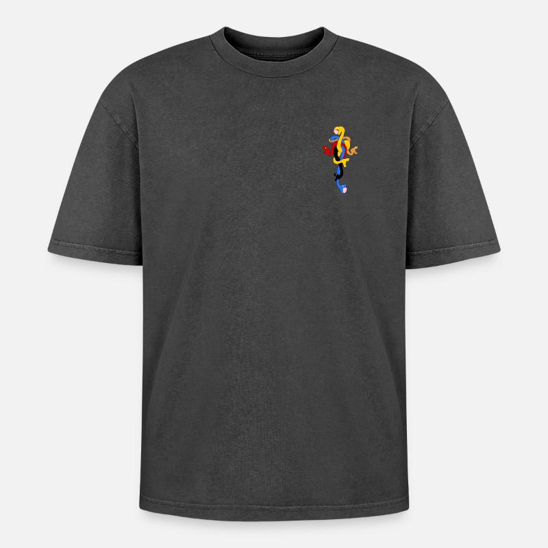 Schlangenbogen in stilisierten Farben - Oversized Unisex Premium Acid-Washed T-Shirt - undefined