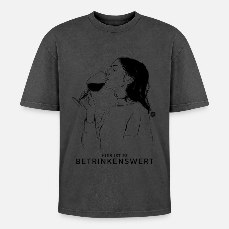 Drunken - Oversized Unisex Premium Acid-Washed T-Shirt - undefined