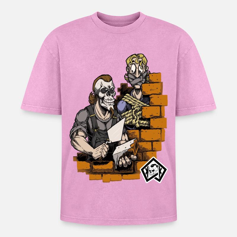 Bricklayer, master mason, craftsman, construction technician - Oversized Unisex Premium Acid-Washed T-Shirt - acid washed pink