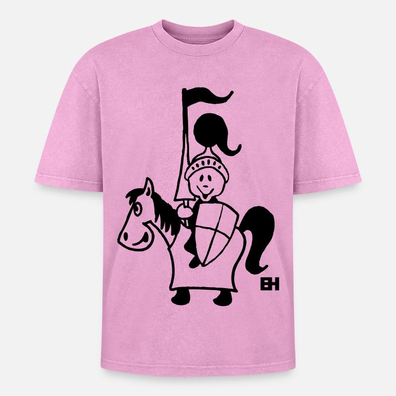 Ritter - Oversized Unisex Premium Acid-Washed T-Shirt - Pink Acid Wash