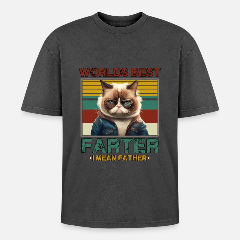 Der weltbeste Farffer - Oversized Unisex Premium Acid-Washed T-Shirt - undefined