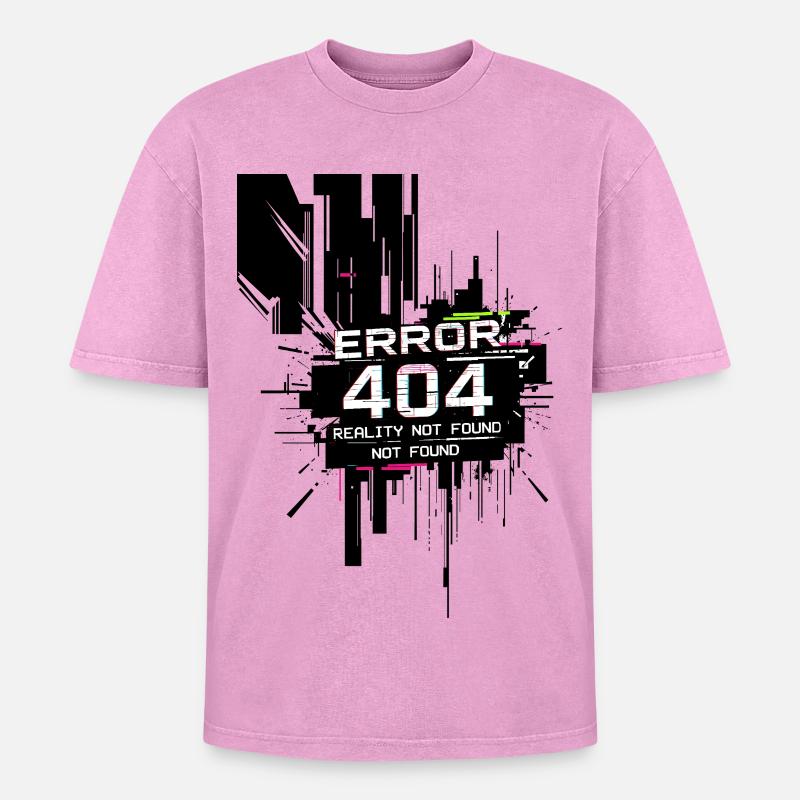 Error: Reality not found - Oversized Unisex Premium Acid-Washed T-Shirt - acid washed pink