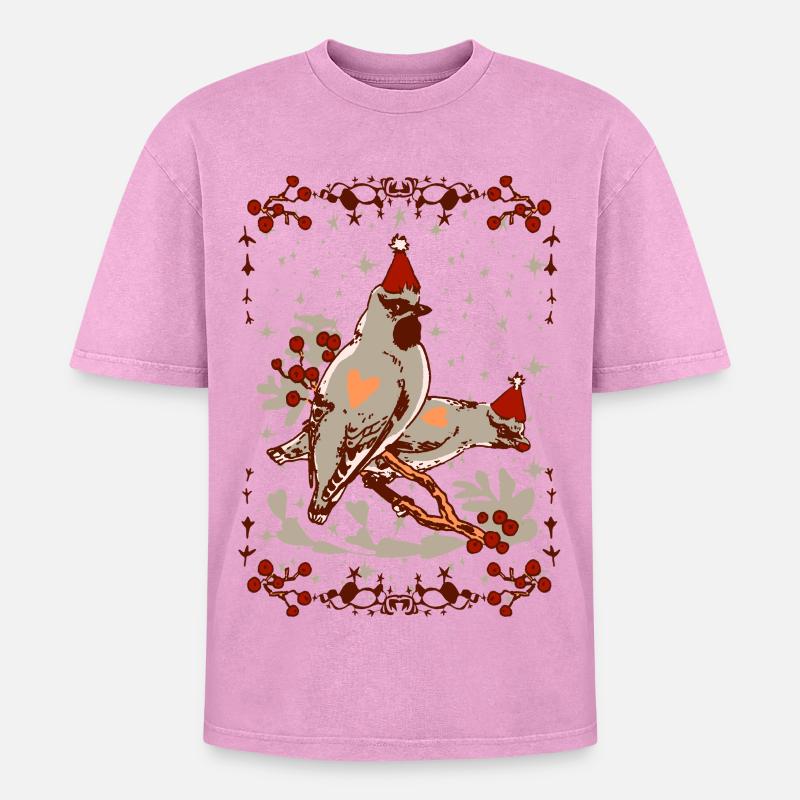 TILHET - Oversized Unisex Premium Acid-Washed T-Shirt - acid washed pink