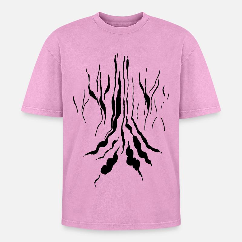 Magic forest - Oversized Unisex Premium Acid-Washed T-Shirt - acid washed pink