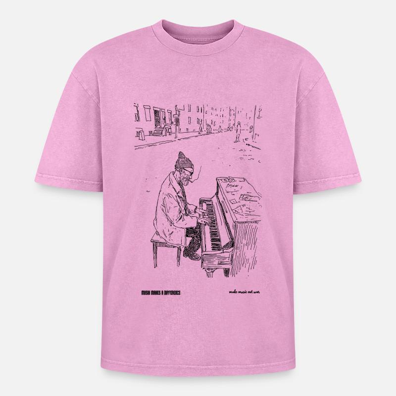 differnce - Oversized Unisex Premium Acid-Washed T-Shirt - acid washed pink