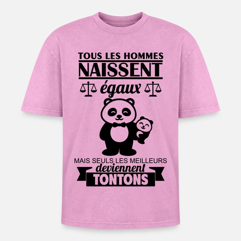 All men equal uncles uncle - Oversized Unisex Premium Acid-Washed T-Shirt - acid washed pink