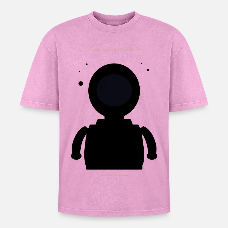 Minimalist Black Moon - Oversized Unisex Premium Acid-Washed T-Shirt - acid washed pink