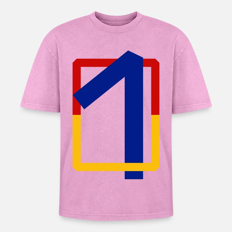 Ten angular - Oversized Unisex Premium Acid-Washed T-Shirt - acid washed pink